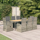 5-Delige Tuinset Met Kussens Poly Rattan Grijs