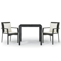 3-Delige Tuinset Met Kussens Poly Rattan