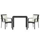 3-Delige Tuinset Met Kussens Poly Rattan