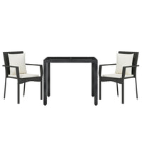 3-Delige Tuinset Met Kussens Poly Rattan