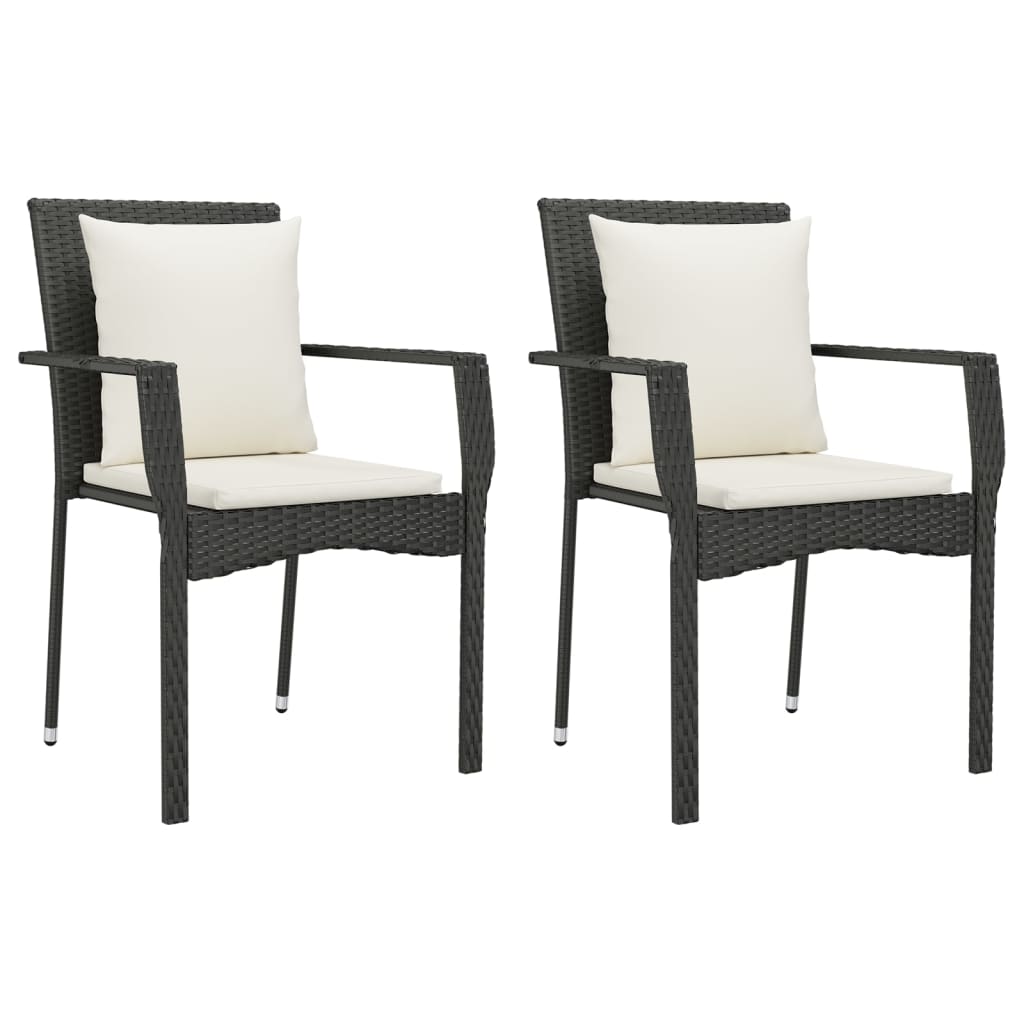 3-Delige Tuinset Met Kussens Poly Rattan
