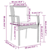 3-Delige Tuinset Met Kussens Poly Rattan