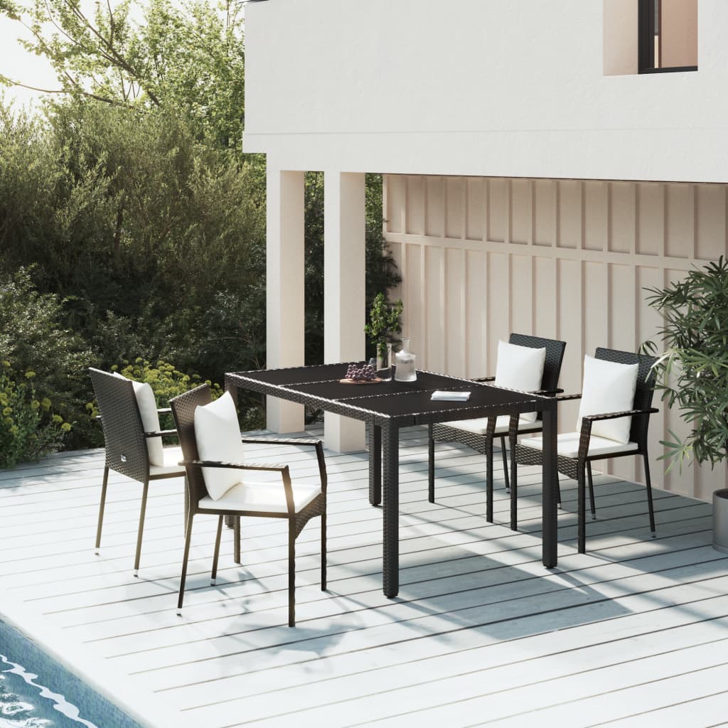 3-Delige Tuinset Met Kussens Poly Rattan