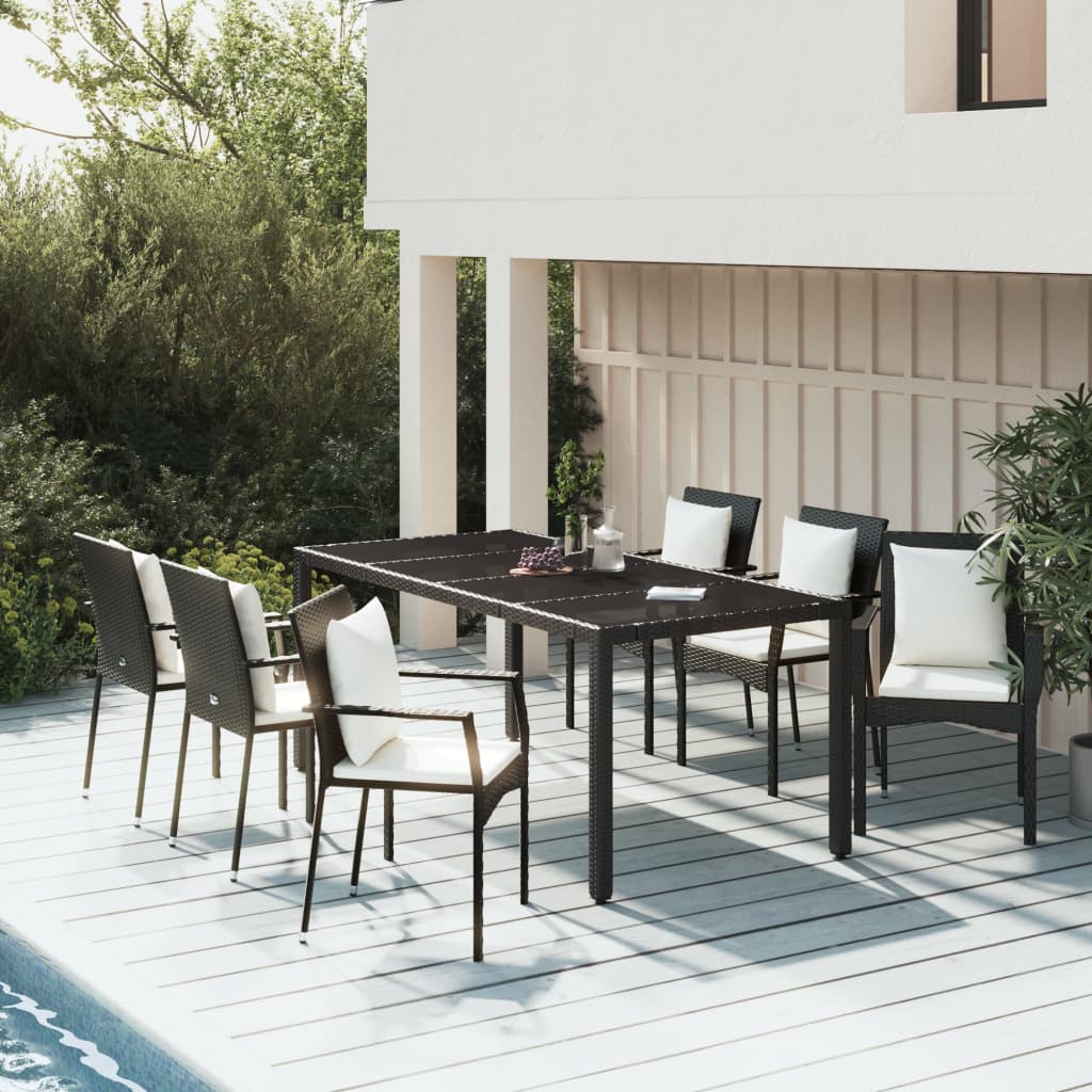 3-Delige Tuinset Met Kussens Poly Rattan