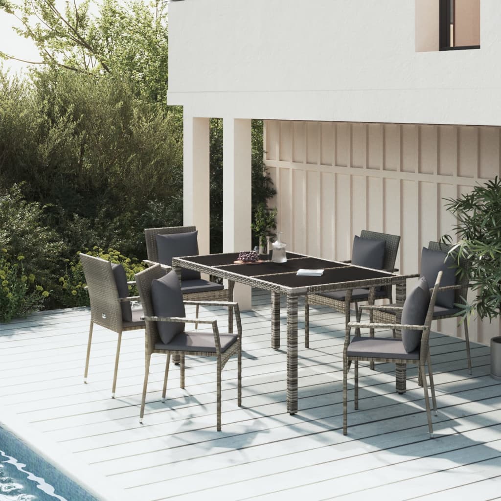 3-Delige Tuinset Met Kussens Poly Rattan