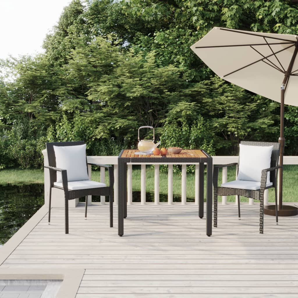 3-Delige Tuinset Met Kussens Poly Rattan