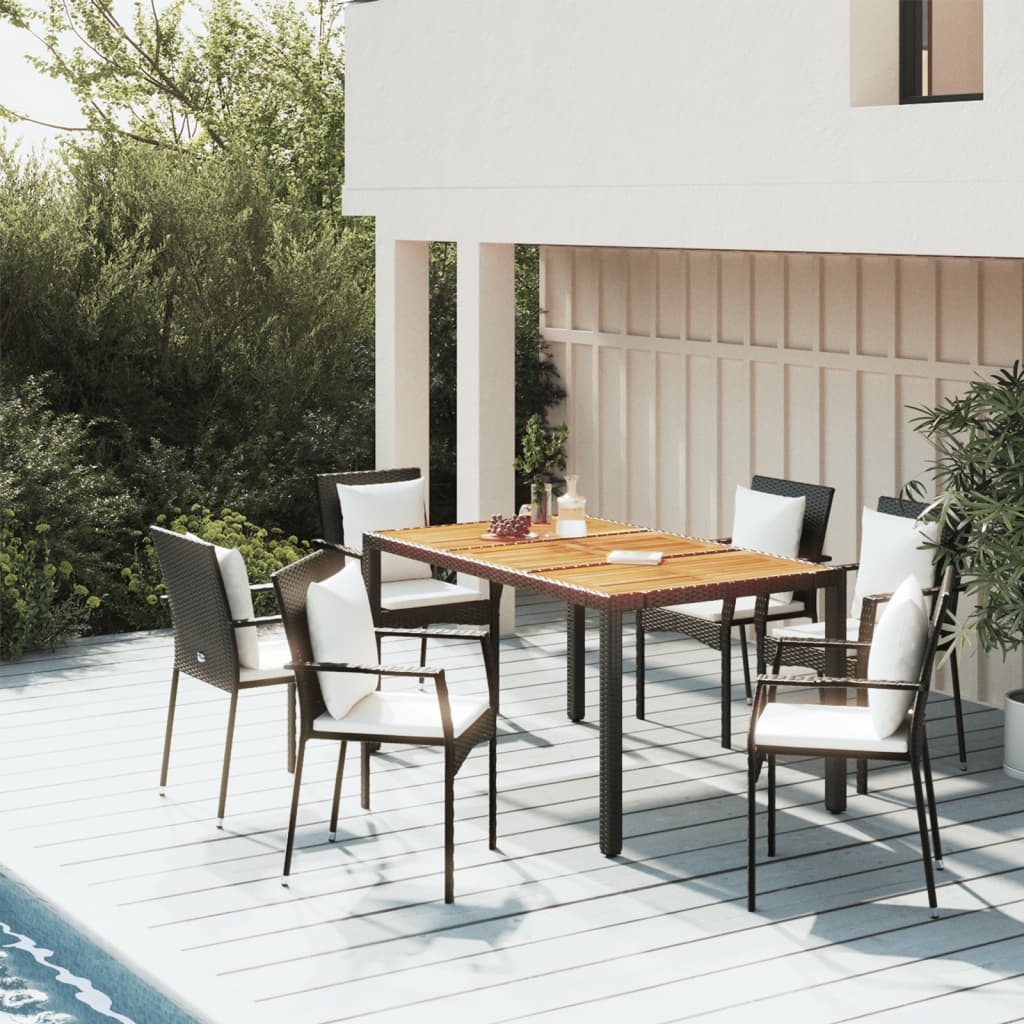 3-Delige Tuinset Met Kussens Poly Rattan