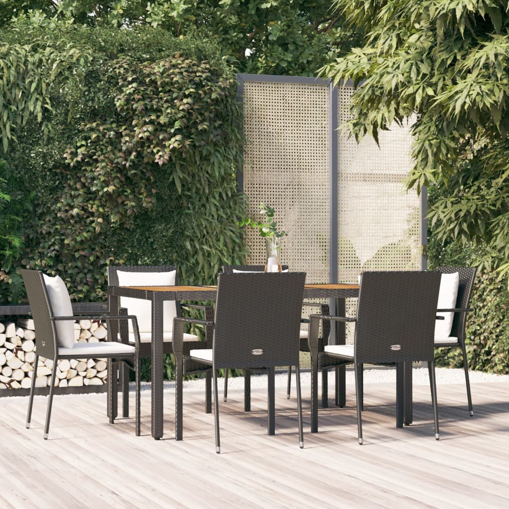 3-Delige Tuinset Met Kussens Poly Rattan