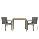 3-Delige Tuinset Met Kussens Poly Rattan