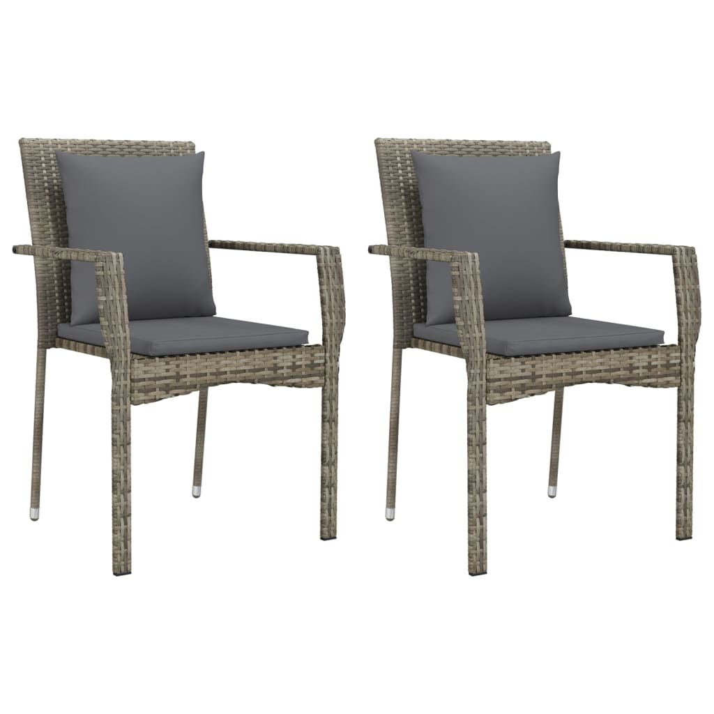 3-Delige Tuinset Met Kussens Poly Rattan
