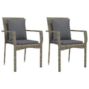 3-Delige Tuinset Met Kussens Poly Rattan