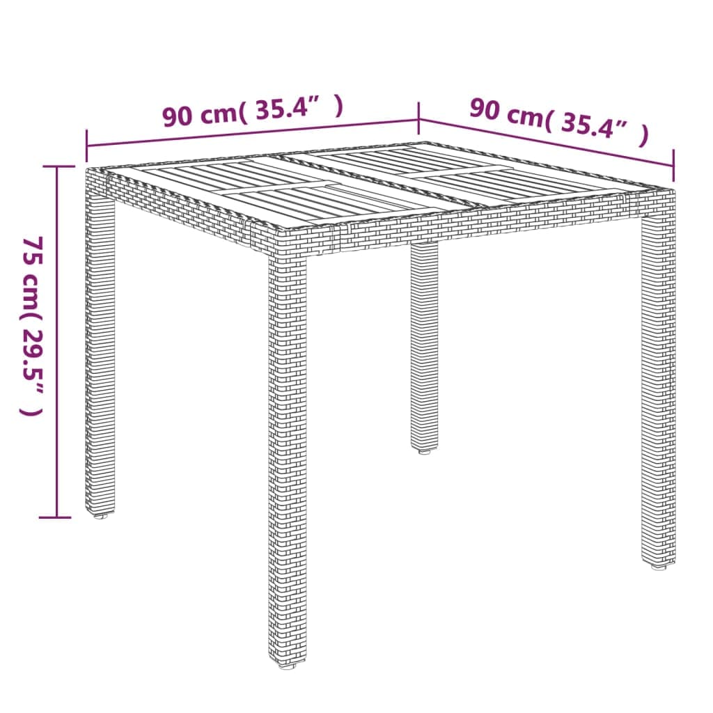 3-Delige Tuinset Met Kussens Poly Rattan