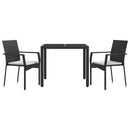 3-Delige Tuinset Met Kussens Poly Rattan