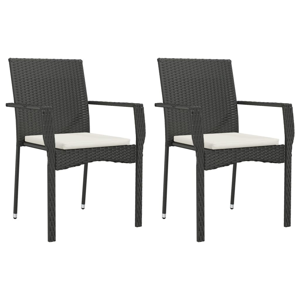 3-Delige Tuinset Met Kussens Poly Rattan