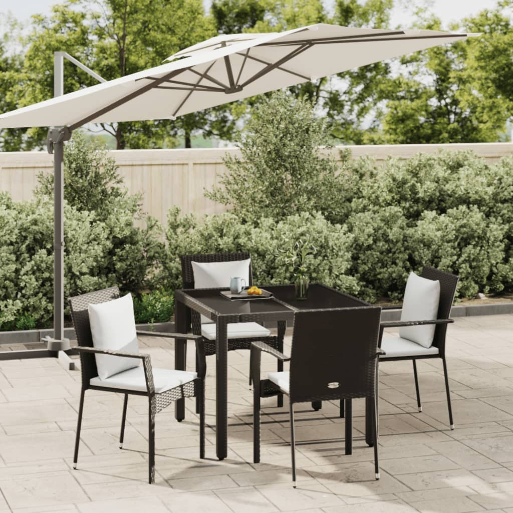 3-Delige Tuinset Met Kussens Poly Rattan