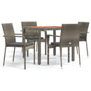 5-Delige Tuinset Met Kussens Poly Rattan