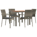 5-Delige Tuinset Met Kussens Poly Rattan
