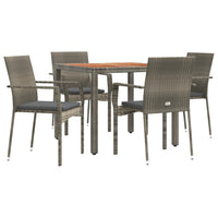 5-Delige Tuinset Met Kussens Poly Rattan