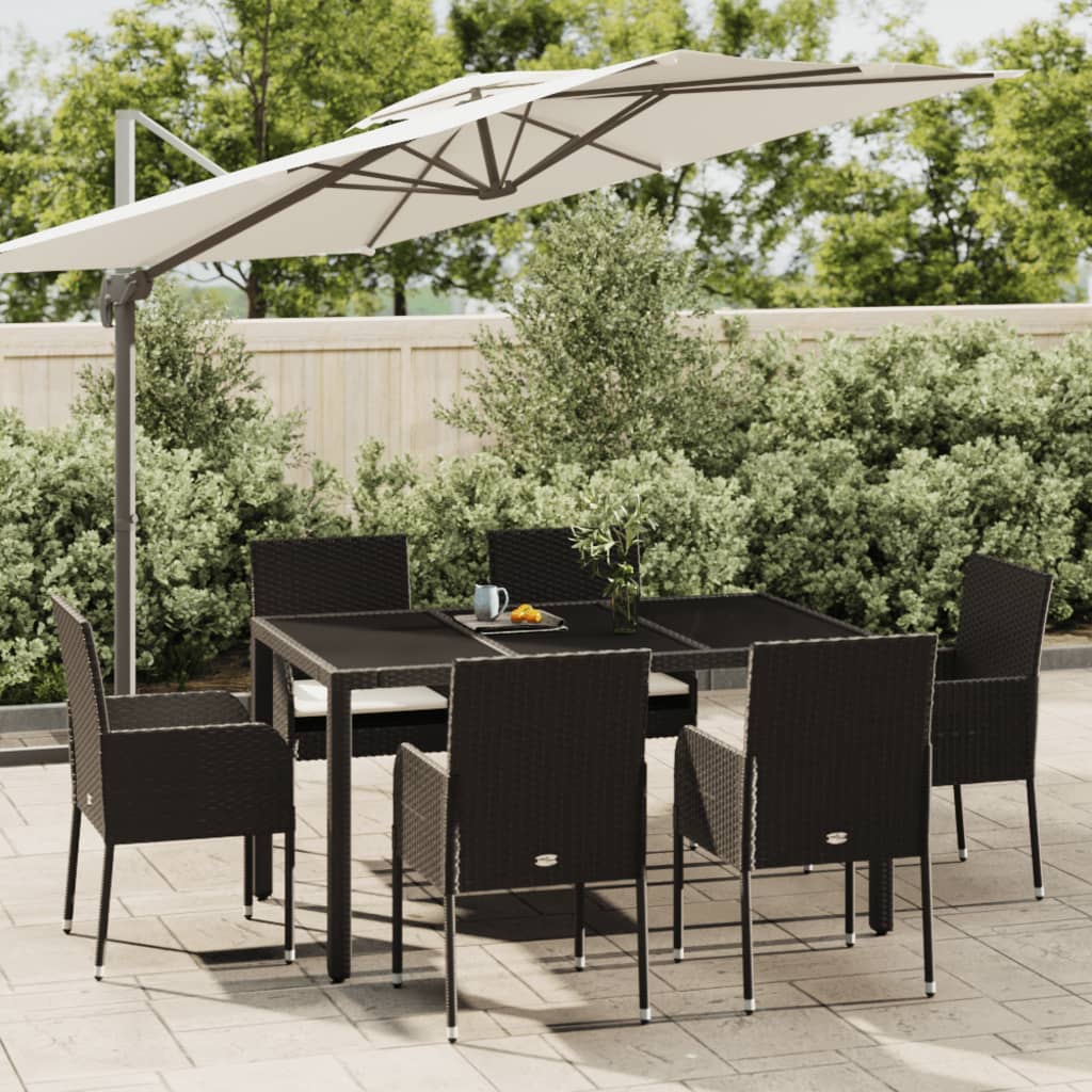 7-Delige Tuinset Met Kussens Poly Rattan