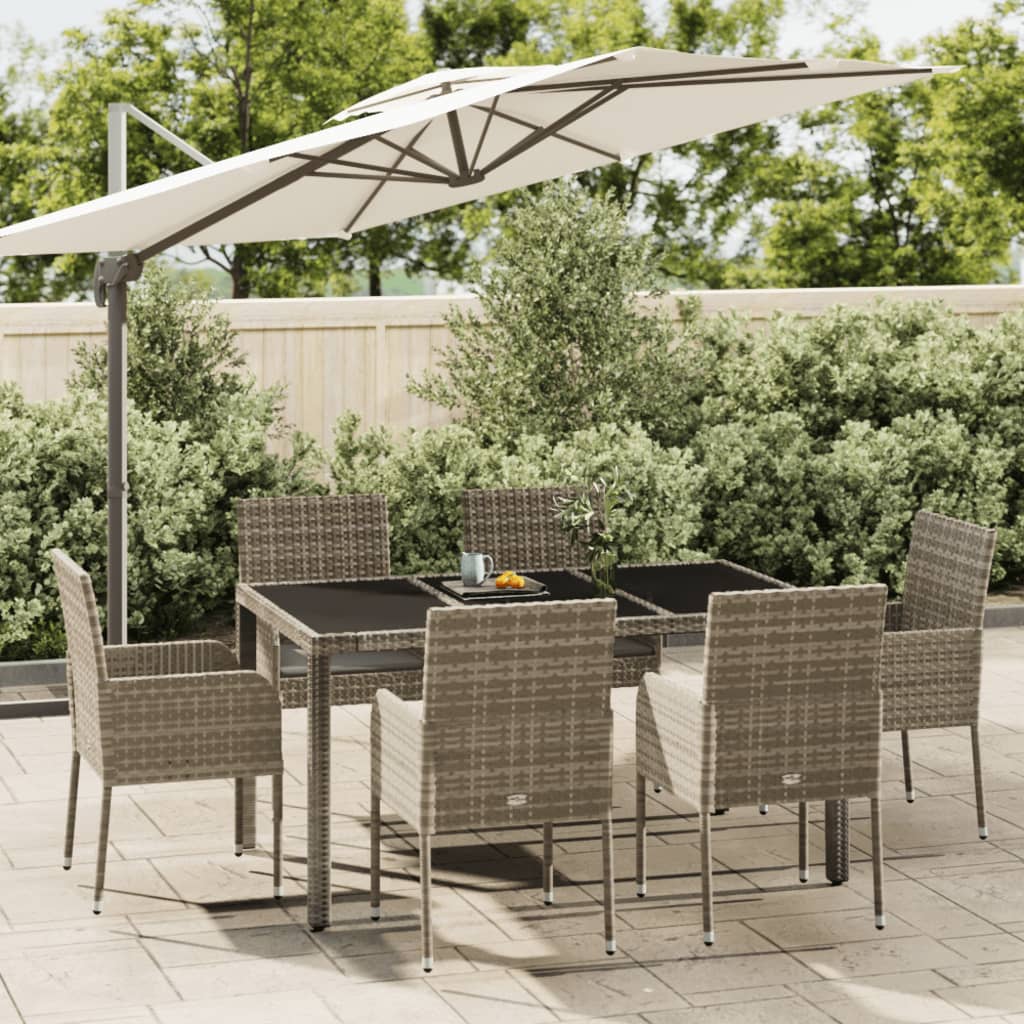 7-Delige Tuinset Met Kussens Poly Rattan