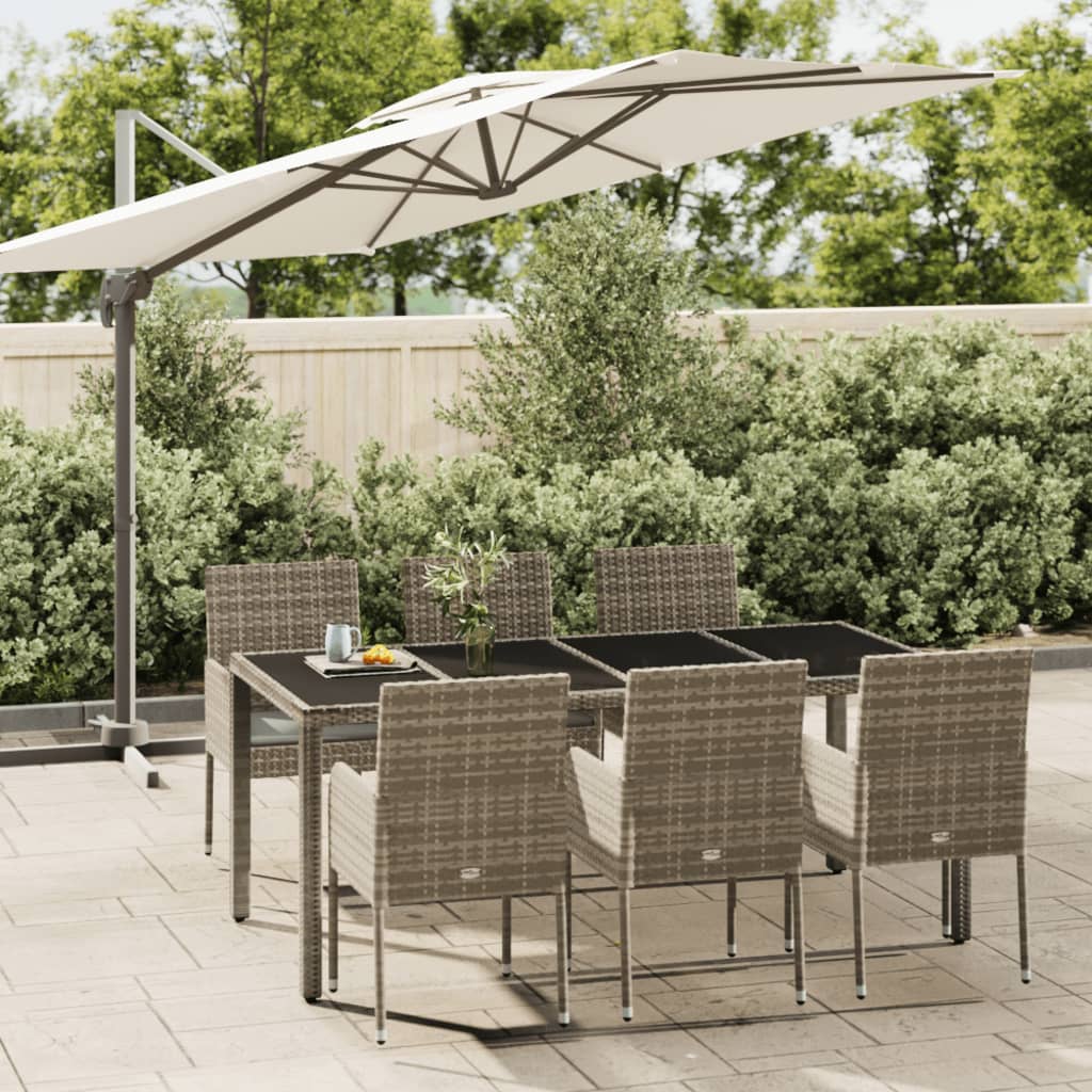 7-Delige Tuinset Met Kussens Poly Rattan