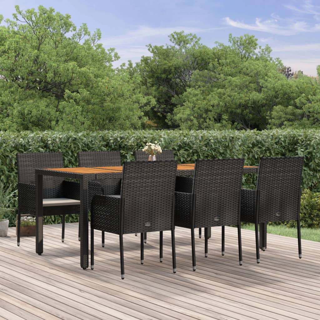 3-Delige Tuinset Met Kussens Poly Rattan