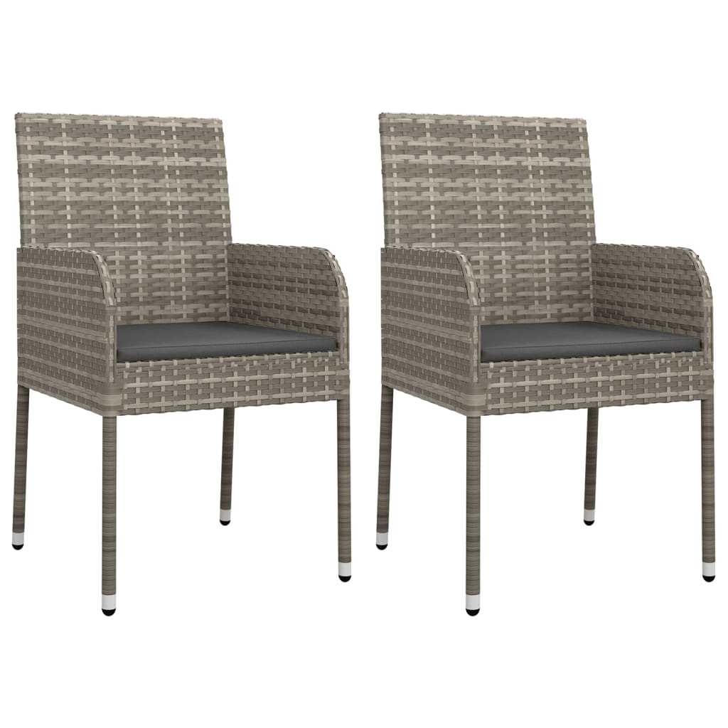 3-Delige Tuinset Met Kussens Poly Rattan