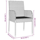 3-Delige Tuinset Met Kussens Poly Rattan