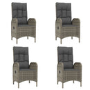 5-Delige Tuinset Met Kussens Poly Rattan Grijs