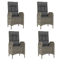 5-Delige Tuinset Met Kussens Poly Rattan Grijs