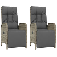 3-Delige Tuinset Met Kussens Poly Rattan Grijs