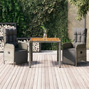 3-Delige Tuinset Met Kussens Poly Rattan Grijs
