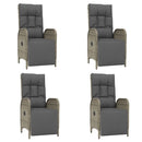 5-Delige Tuinset Met Kussens Poly Rattan Grijs