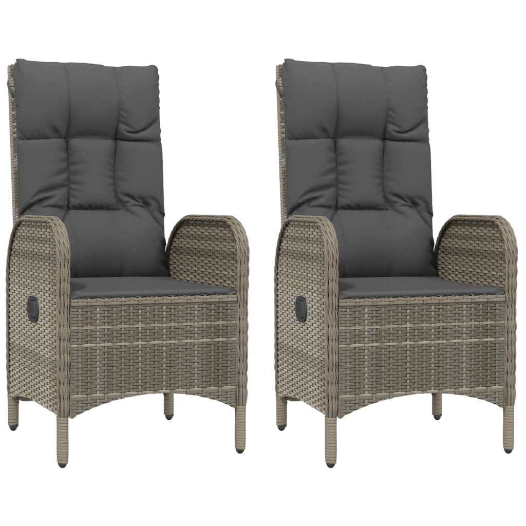 5-Delige Tuinset Met Kussens Poly Rattan Grijs