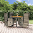 5-Delige Tuinset Met Kussens Poly Rattan Grijs