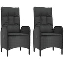 3-Delige Tuinset Met Kussens Poly Rattan Zwart