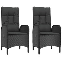 3-Delige Tuinset Met Kussens Poly Rattan Zwart