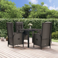 5-Delige Tuinset Met Kussens Poly Rattan Zwart