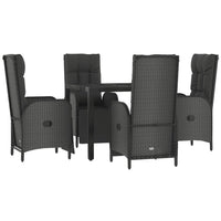 5-Delige Tuinset Met Kussens Poly Rattan Zwart