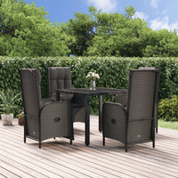 5-Delige Tuinset Met Kussens Poly Rattan Zwart