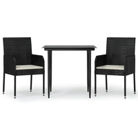 3-Delige Tuinset Met Kussens Poly Rattan
