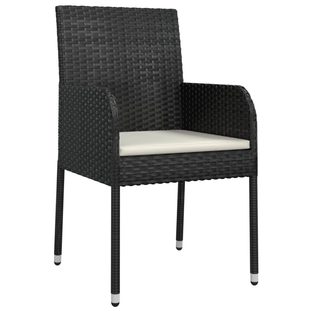 3-Delige Tuinset Met Kussens Poly Rattan