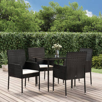 3-Delige Tuinset Met Kussens Poly Rattan