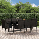 3-Delige Tuinset Met Kussens Poly Rattan