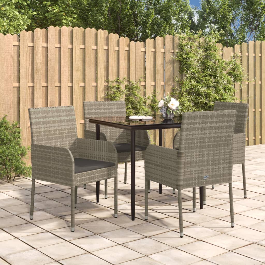 3-Delige Tuinset Met Kussens Poly Rattan