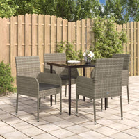 3-Delige Tuinset Met Kussens Poly Rattan