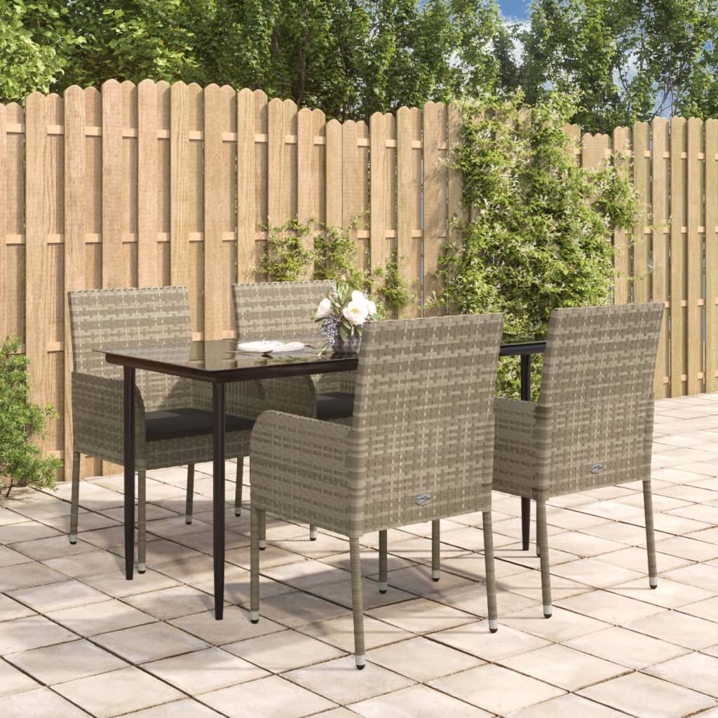 3-Delige Tuinset Met Kussens Poly Rattan