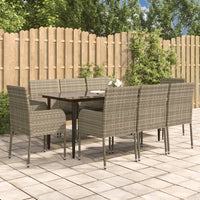 3-Delige Tuinset Met Kussens Poly Rattan