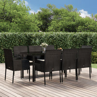 11-Delige Tuinset Met Kussens Poly Rattan