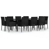 11-Delige Tuinset Met Kussens Poly Rattan